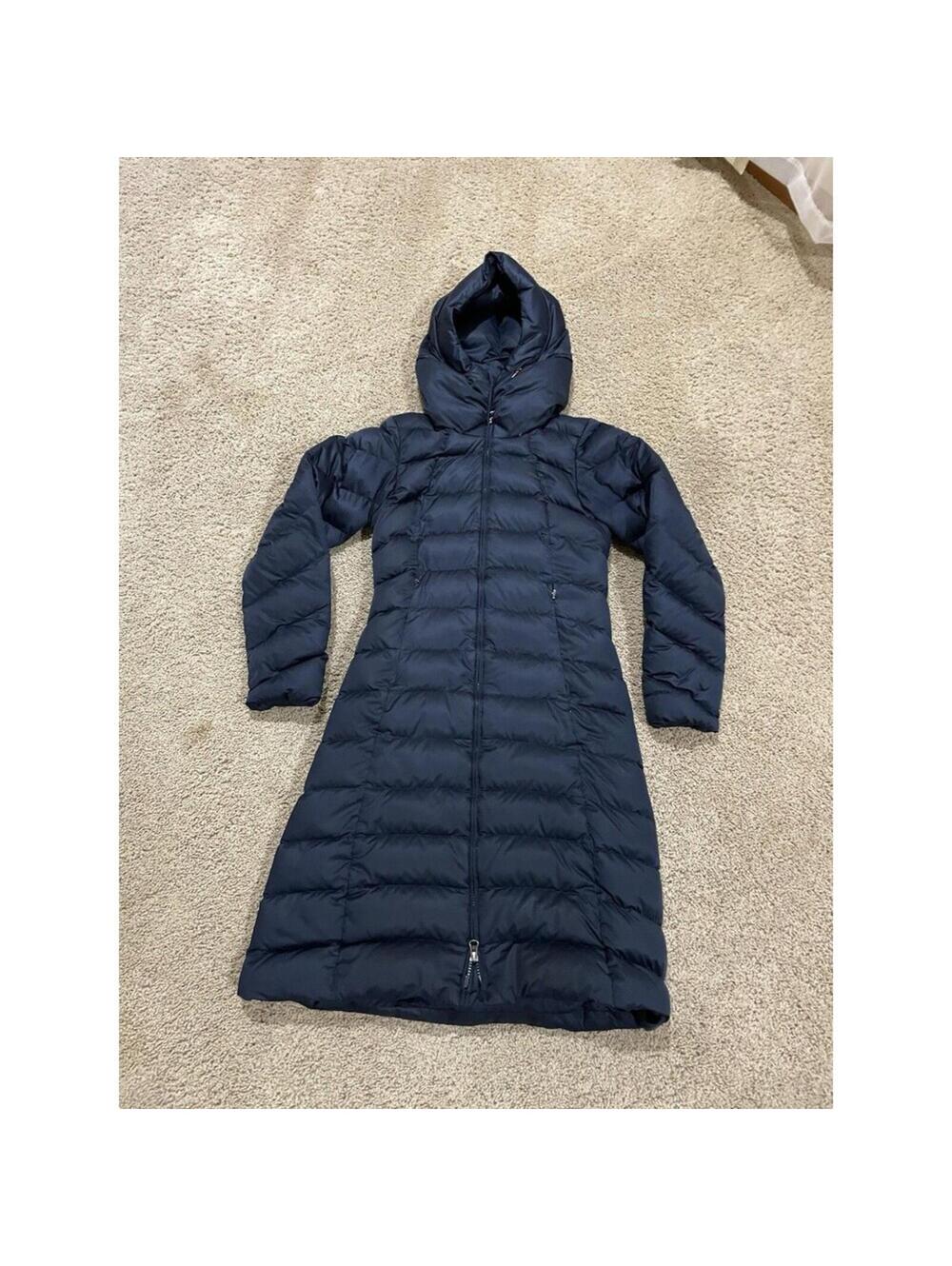 Women's Patagonia downtown loft Down Coat Puffer parka  Size XS Navy Blue Zip
